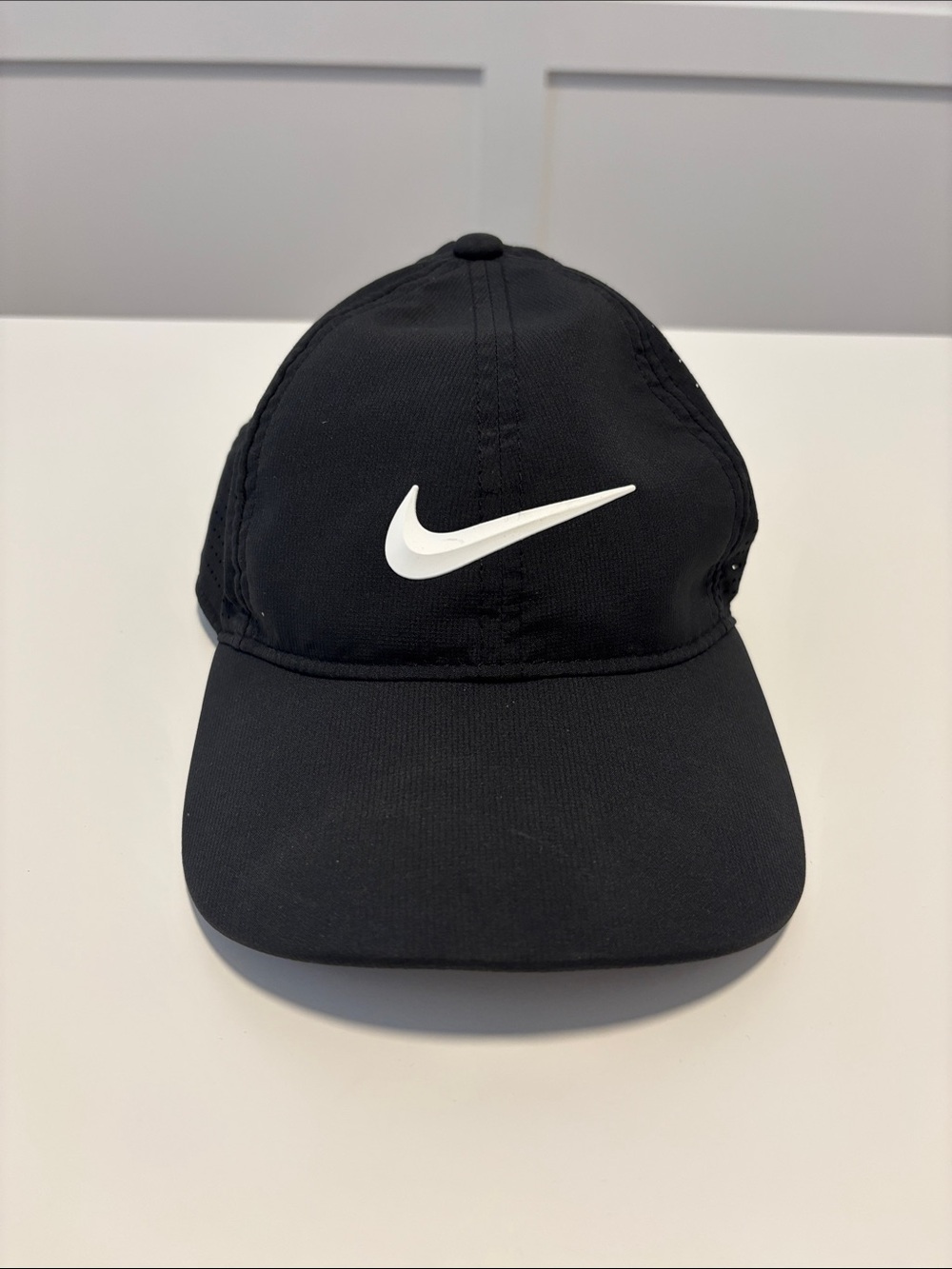 Nike Black Baseball Cap with White Swoosh